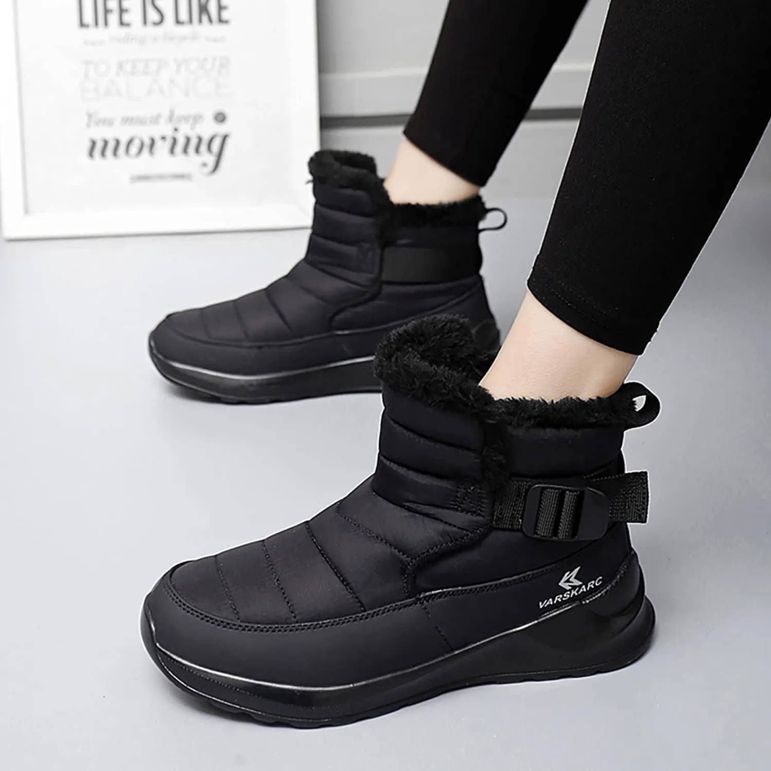 VARSKARC Women's Classic Waterproof Snow Boots Winter Boots Non-Slip Hiking Boots