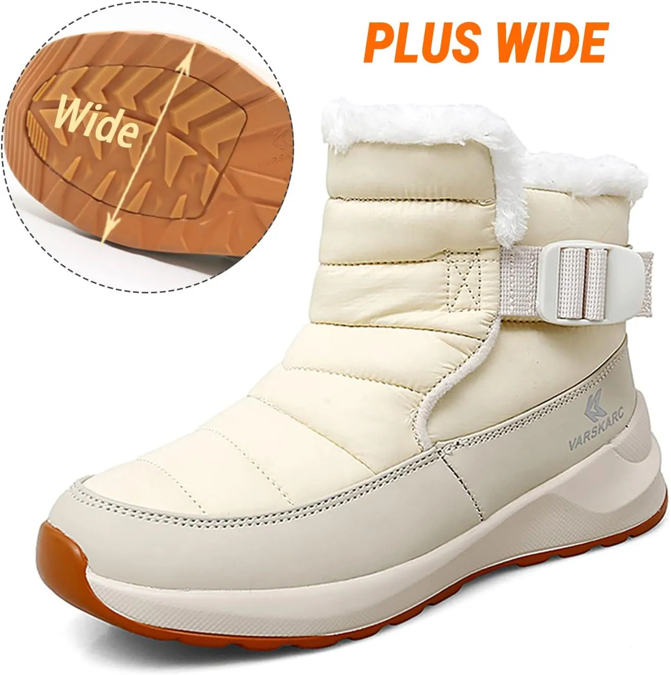 VARSKARC Women's Classic Waterproof Snow Boots Winter Boots Non-Slip Hiking Boots