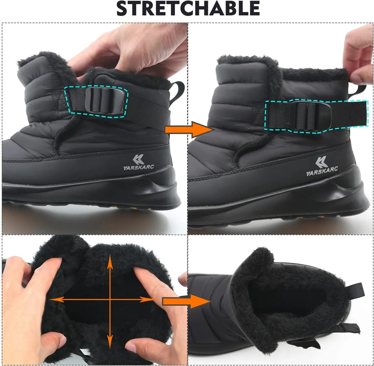 VARSKARC Women's Classic Waterproof Snow Boots Winter Boots Non-Slip Hiking Boots