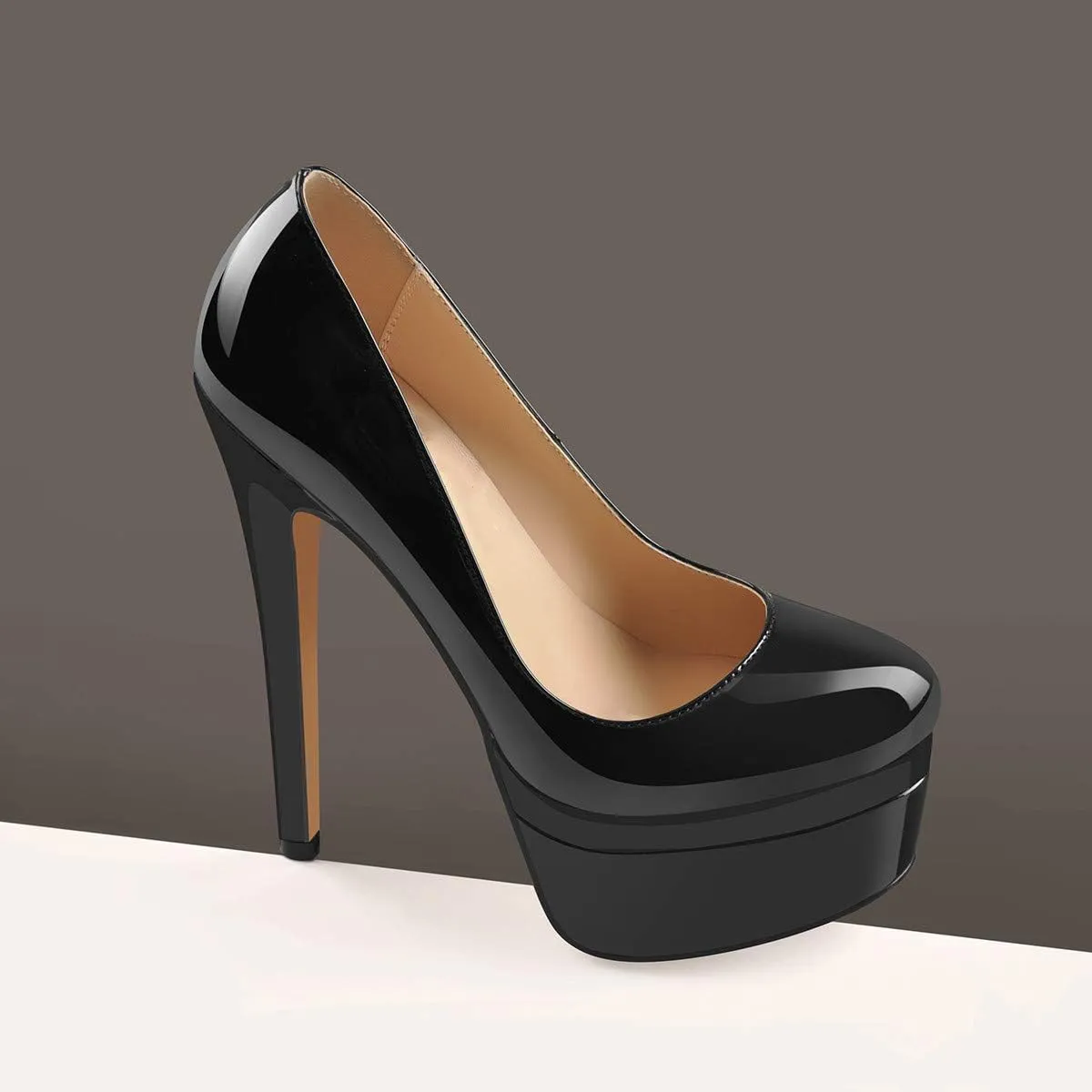 VERISSON Fashionable Slip-on High Heeled Platform Pumps Stiletto Court Shoes for Wedding Dress
