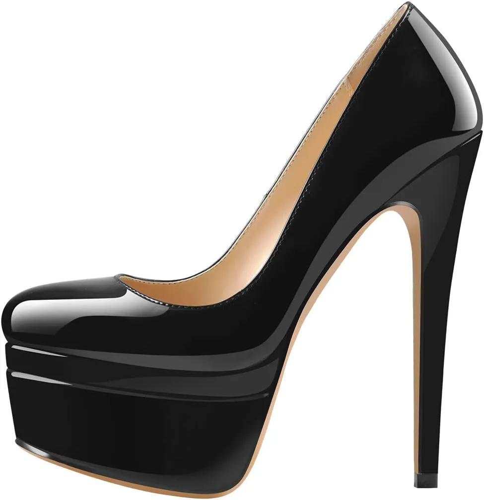 VERISSON Fashionable Slip-on High Heeled Platform Pumps Stiletto Court Shoes for Wedding Dress
