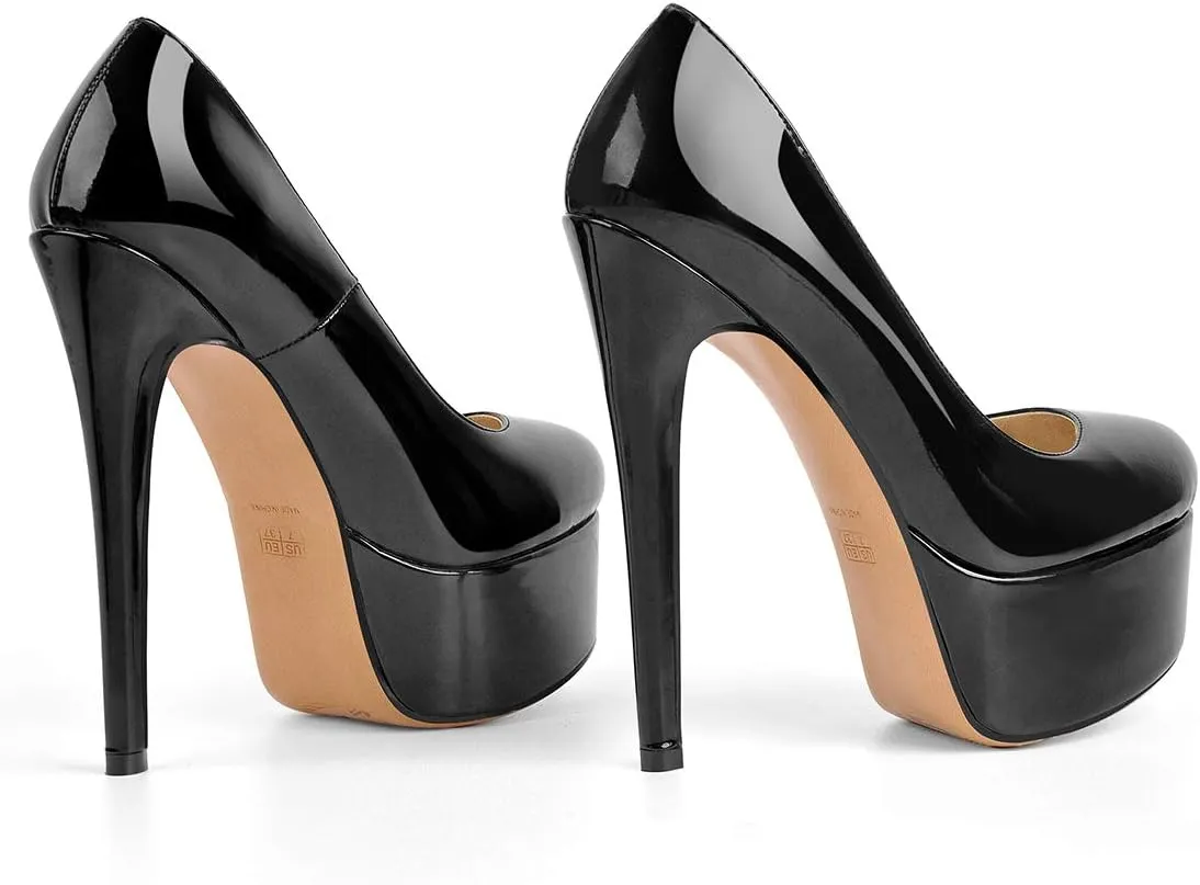 VERISSON Fashionable Slip-on High Heeled Platform Pumps Stiletto Court Shoes for Wedding Dress