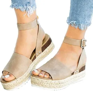 Walking Sandals Women, Beach Sandals for Women Casual Summer Espadrille Wedge Sandals Platform Sandals