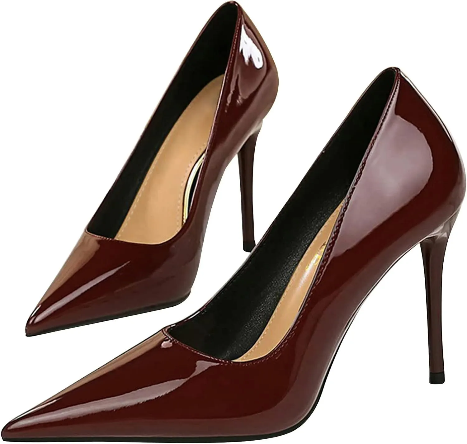 WENJIAZHIZHI Womens Closed Toe Stiletto High Heels Wedding Dress Pumps Shoes for Women Dressy Sexy Casual Slip Ons