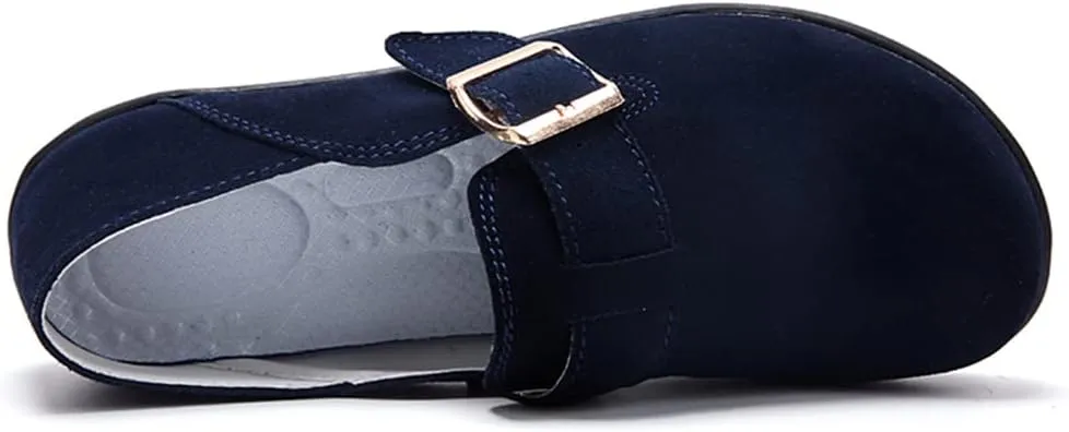 WERWAES Women's Round Toe Loafer Flat Ladies Comfortable Faux Suede Driving Moccasins Work Shoes Cute Loafers Slip On Dancing Flat