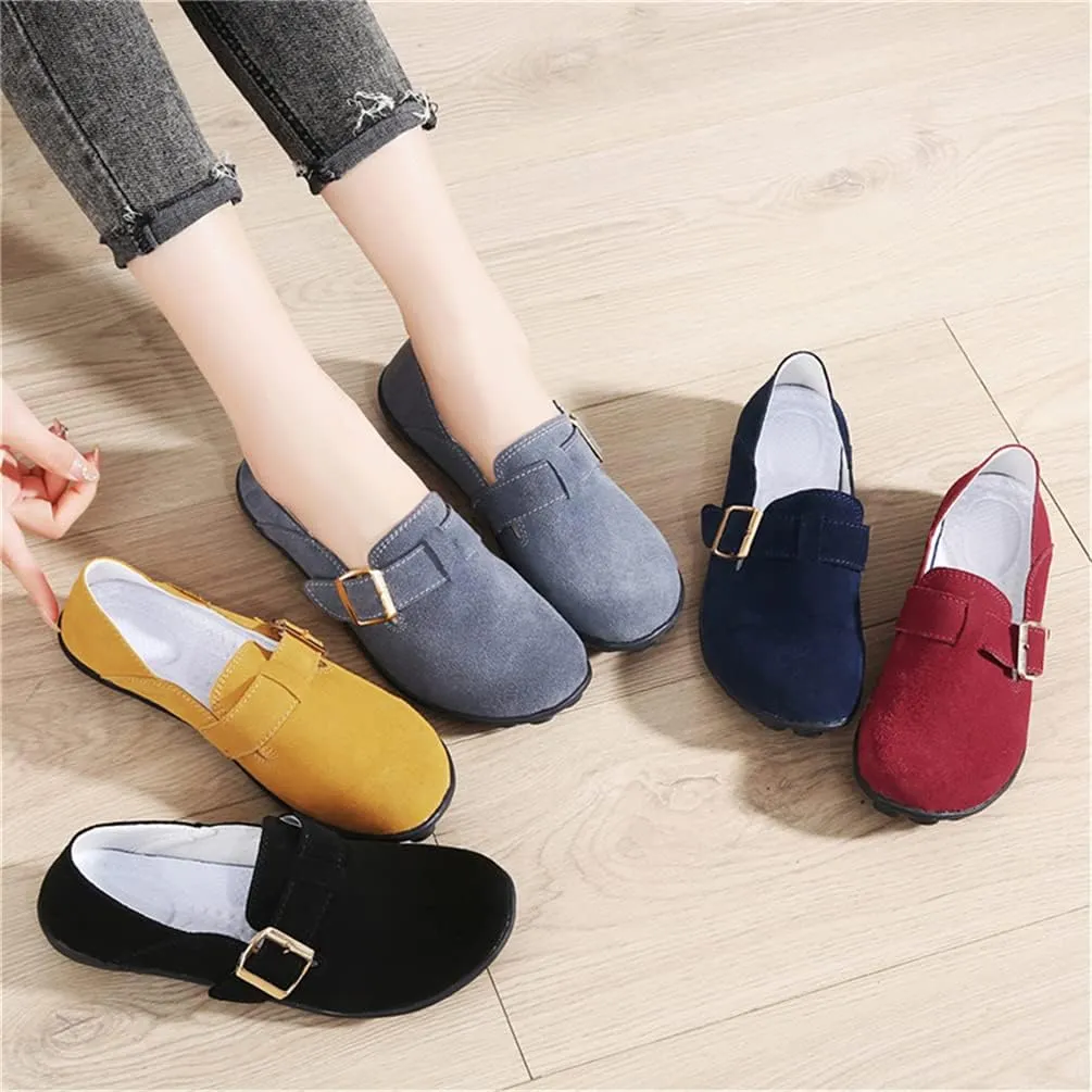 WERWAES Women's Round Toe Loafer Flat Ladies Comfortable Faux Suede Driving Moccasins Work Shoes Cute Loafers Slip On Dancing Flat