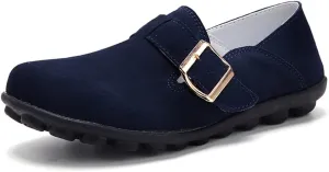 WERWAES Women's Round Toe Loafer Flat Ladies Comfortable Faux Suede Driving Moccasins Work Shoes Cute Loafers Slip On Dancing Flat