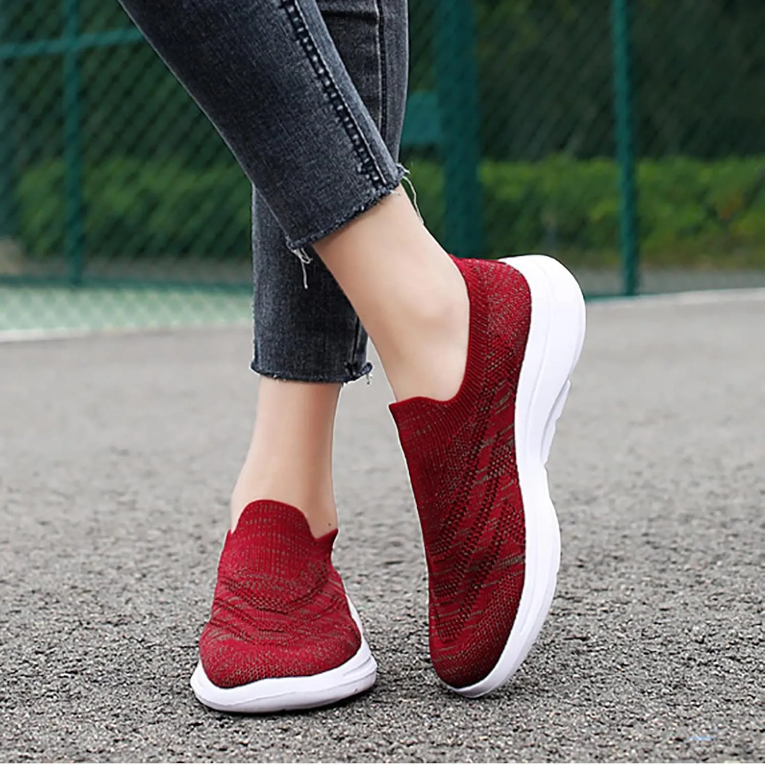 White Running Sneakers for Women 2023 Zapatos Negros De Tacon Bajo para Mujer Womens Casual Shoes Slip Ons Sneakers Black Sneakers Women Trendy Slip On Walking Shoes Women Black