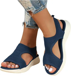 Wide Width Orthopedic Sandals for Women with Arch Support Ladies Summer Wedge Shoes Walking Platform Casual Outdoor Sandals Comfy Washable Slide Sport Open Toe Memory Foam Shoes
