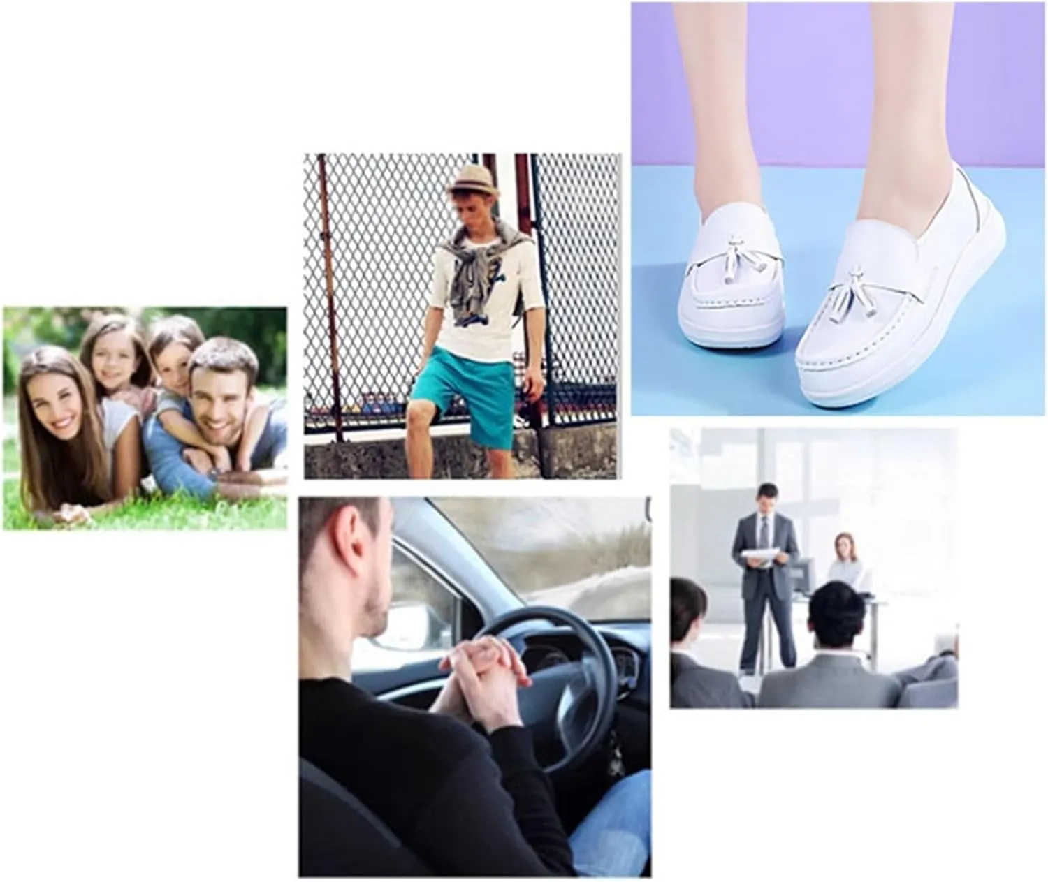 Women Fashionable Moccasins, White Breathable Slip-On Soft Bottom Nurse Working Shoes, Cute Casual Non-Slip Walking Driving Shoes, for Mother Day Birthday Anniversary