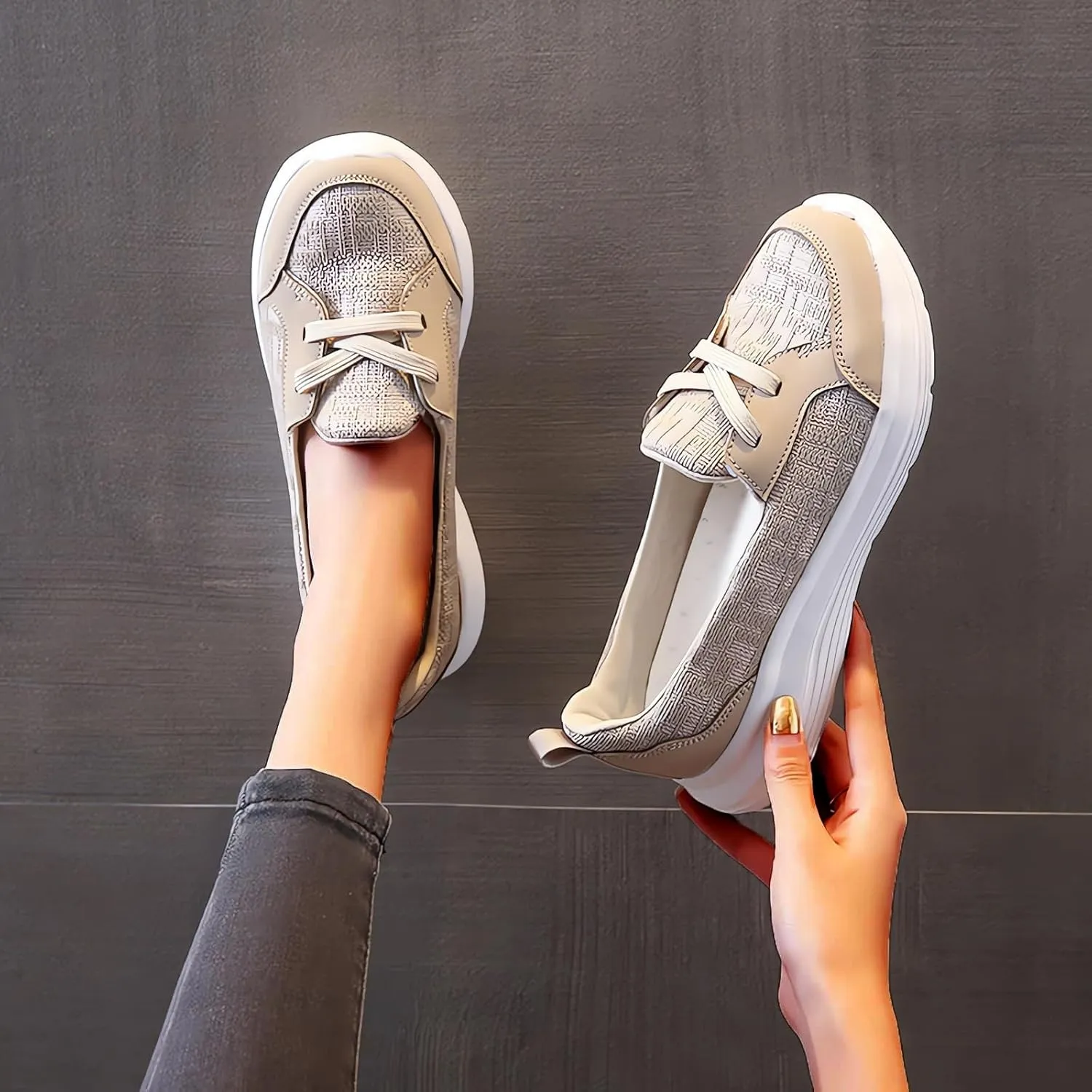 Women Orthopedic Walking Shoes Breathable Slip On Arch Support for On The Go 2025 Comfortable Loafers Wide Width Fit Non Slip Sneakers