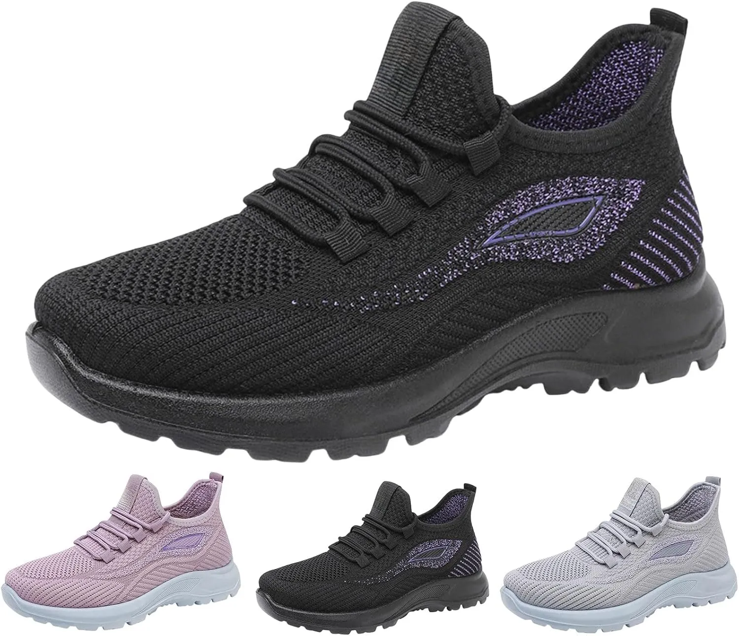 Women Running Shoes Slip-on Walking Sneakers Lightweight Breathable Tennis Trainers