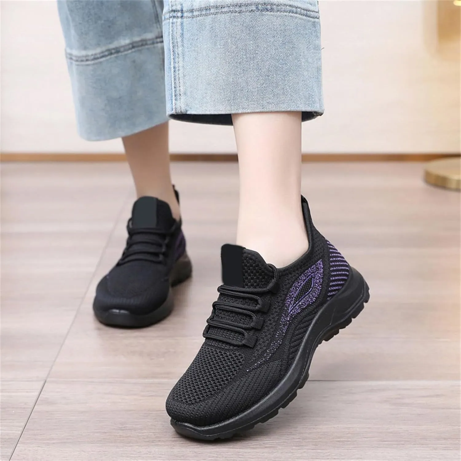 Women Running Shoes Slip-on Walking Sneakers Lightweight Breathable Tennis Trainers