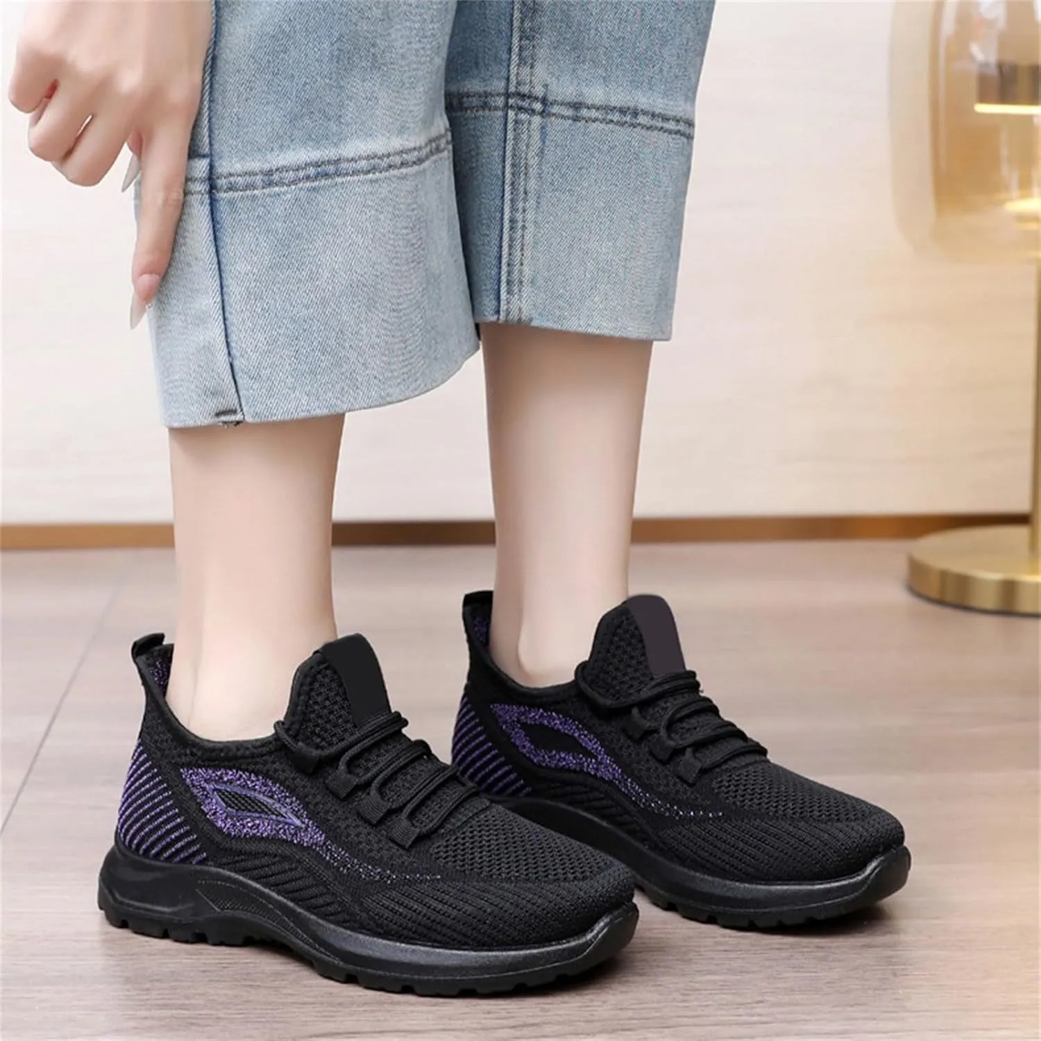 Women Running Shoes Slip-on Walking Sneakers Lightweight Breathable Tennis Trainers