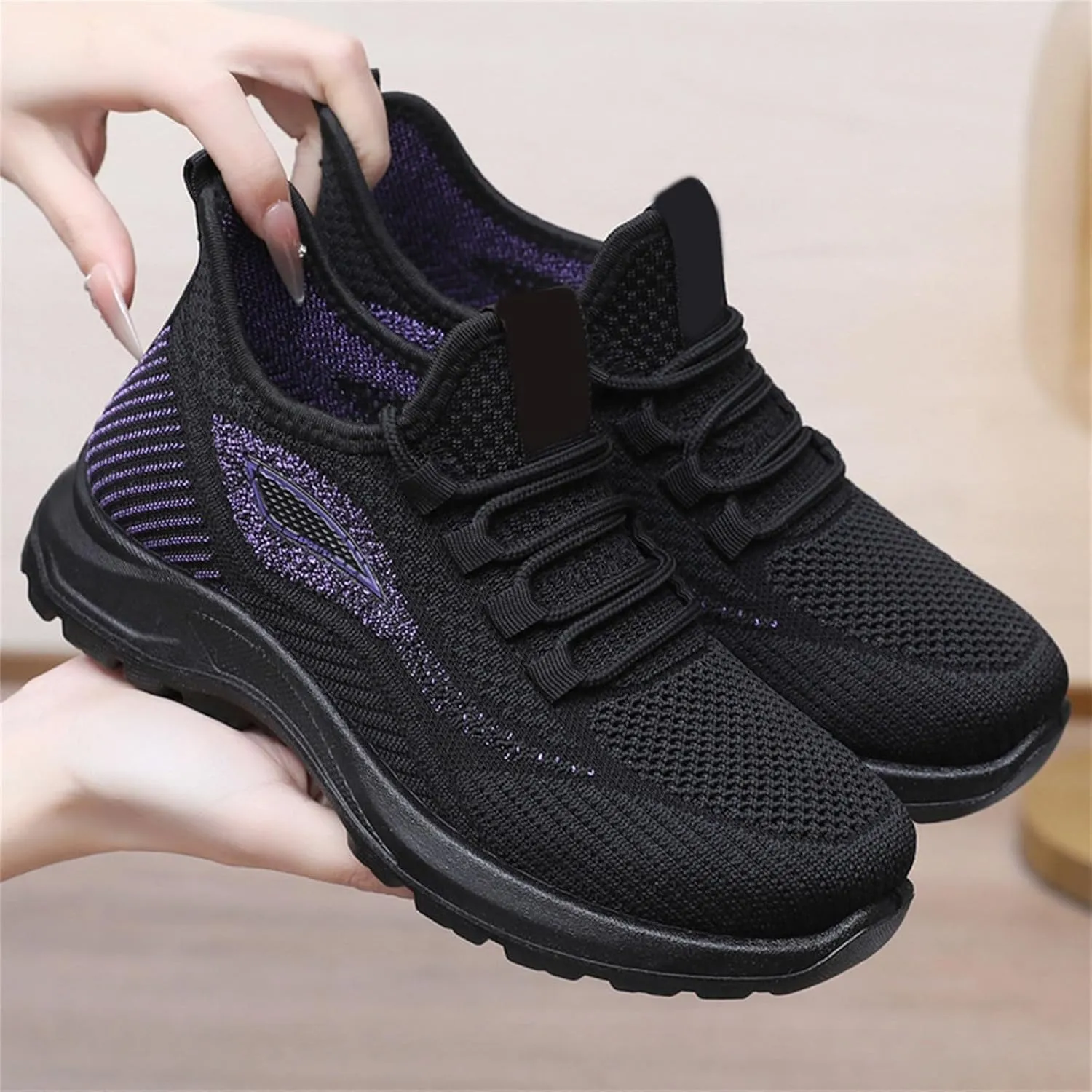 Women Running Shoes Slip-on Walking Sneakers Lightweight Breathable Tennis Trainers