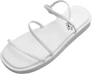 Women Sandals Fashionable New Pattern Summer Open Toe Comfortable Buckle Up Thick Bottom Flat Jelly Sandals for