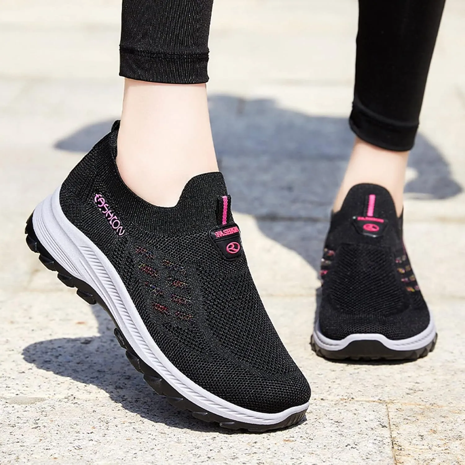 Women Slip-On Trainers Breathable Mesh Shoes Summer Lightweight Walking Sneakers Outdoor Casual Athletic Jogging Shoes