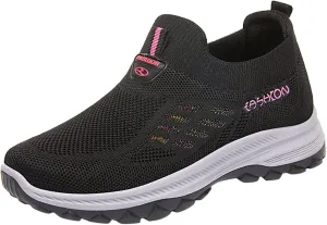 Women Slip-On Trainers Breathable Mesh Shoes Summer Lightweight Walking Sneakers Outdoor Casual Athletic Jogging Shoes