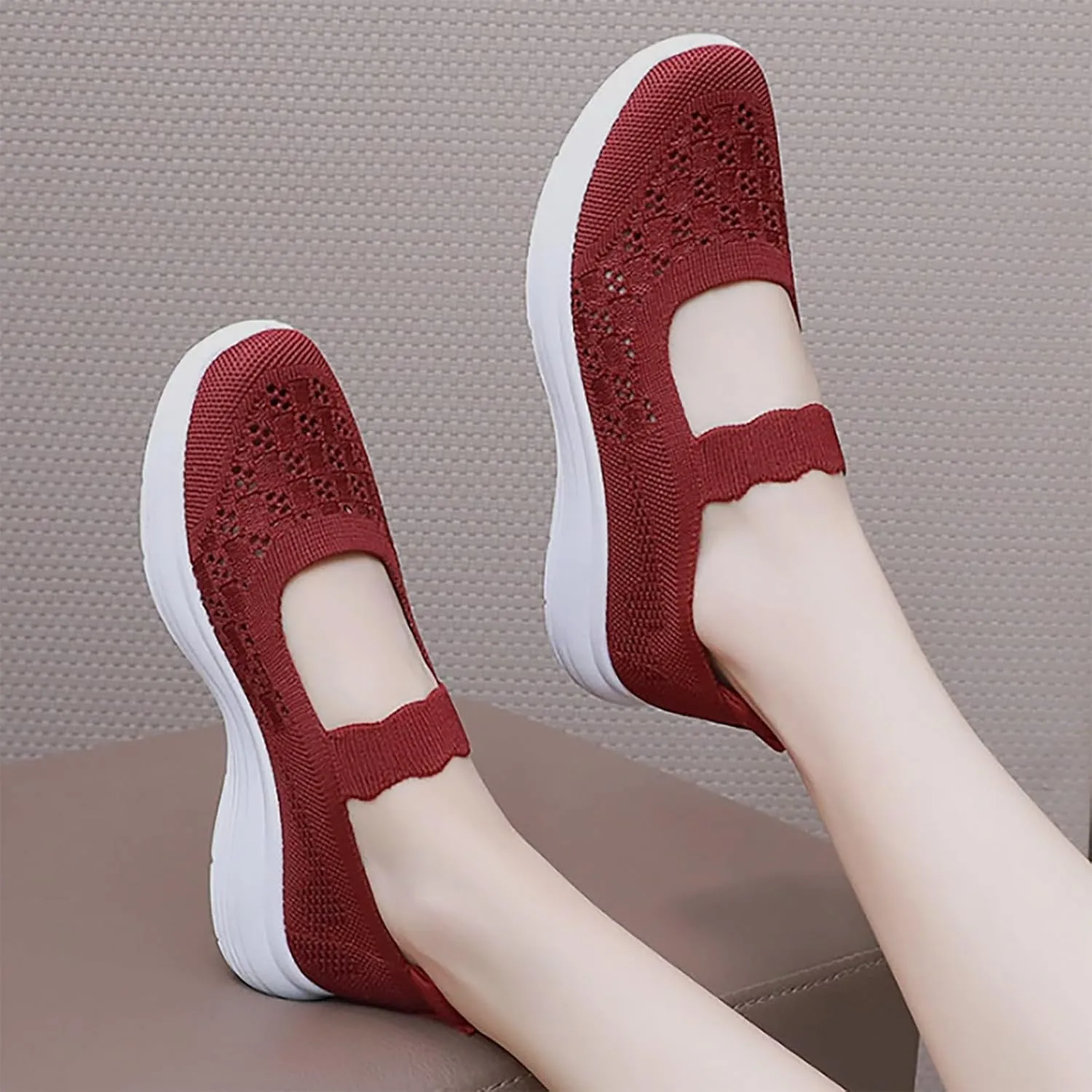Women Slip-On Trainers Ladies Walking Breathable Casual Work Sneakers Running Orthopedic Shoes Womens Wide Fit Trainer