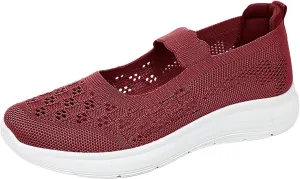Women Slip-On Trainers Ladies Walking Breathable Casual Work Sneakers Running Orthopedic Shoes Womens Wide Fit Trainer