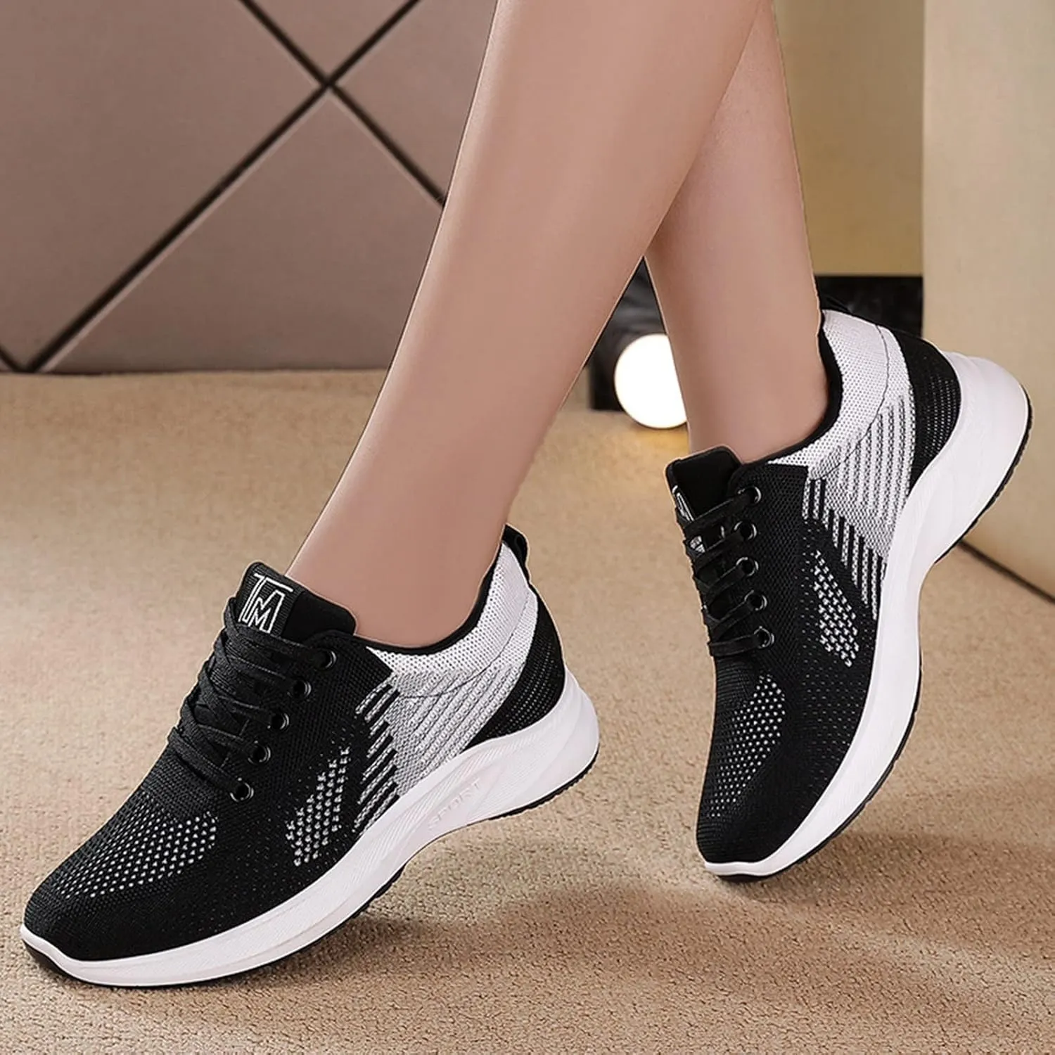Women Summer Trainers Walking Upper Lightweight Breathable Tennis Shoes Ladies Athletic Running Sneakers Gym Jogging