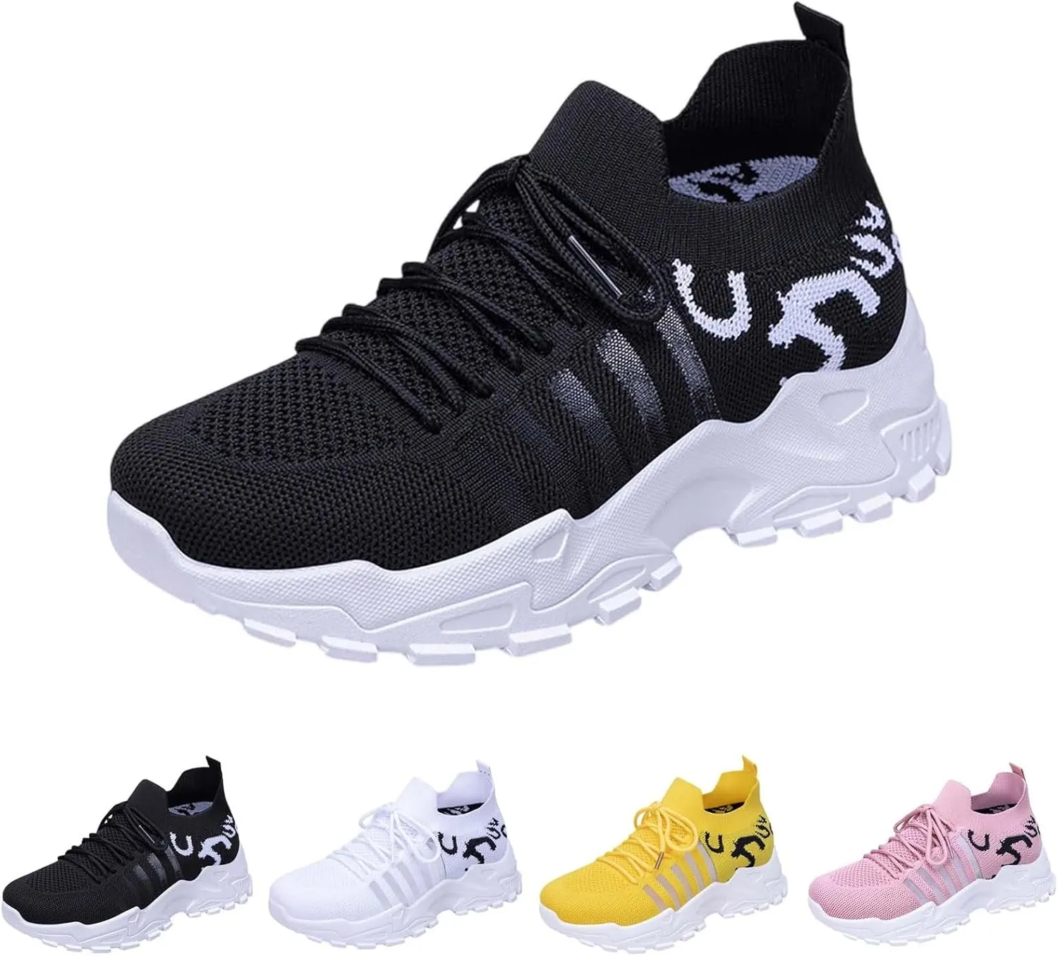 Women Trainer, Ladies Running Shoes Gym Athletic Sports Sneakers Casual Breathable Walking Jogging Shoe Lace up Flat