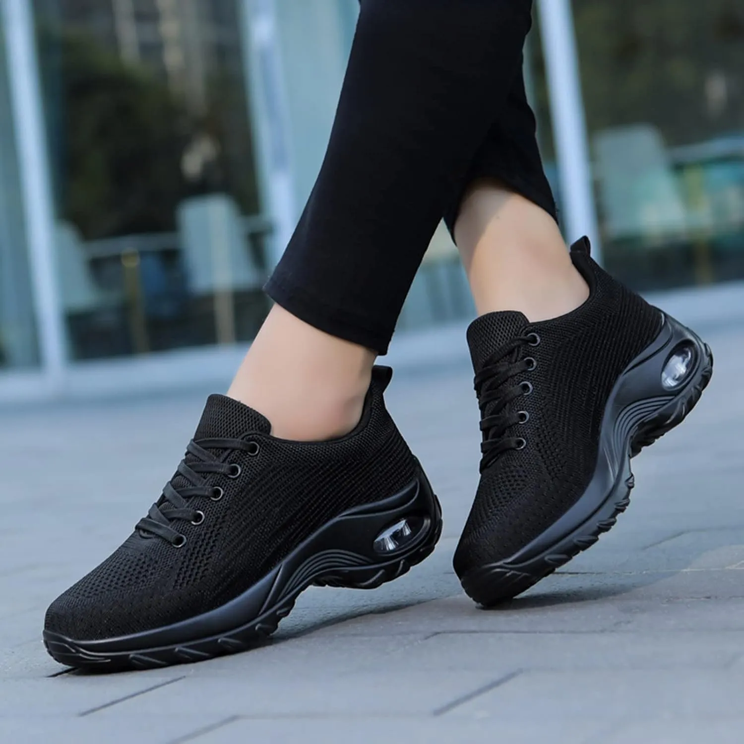 Women Trainers Casual Breathable Sneakers Womens Lightweight Walking Running Lace Up Shoes Tennis Athletic Jogging