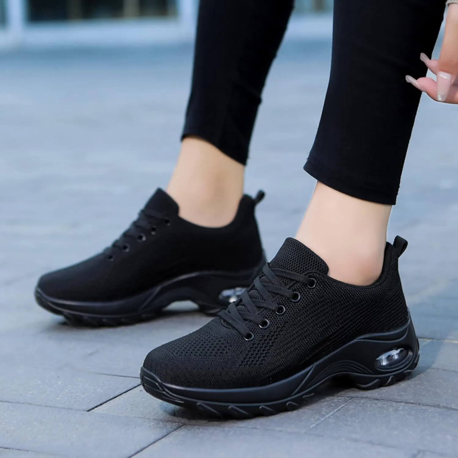 Women Trainers Casual Breathable Sneakers Womens Lightweight Walking Running Lace Up Shoes Tennis Athletic Jogging