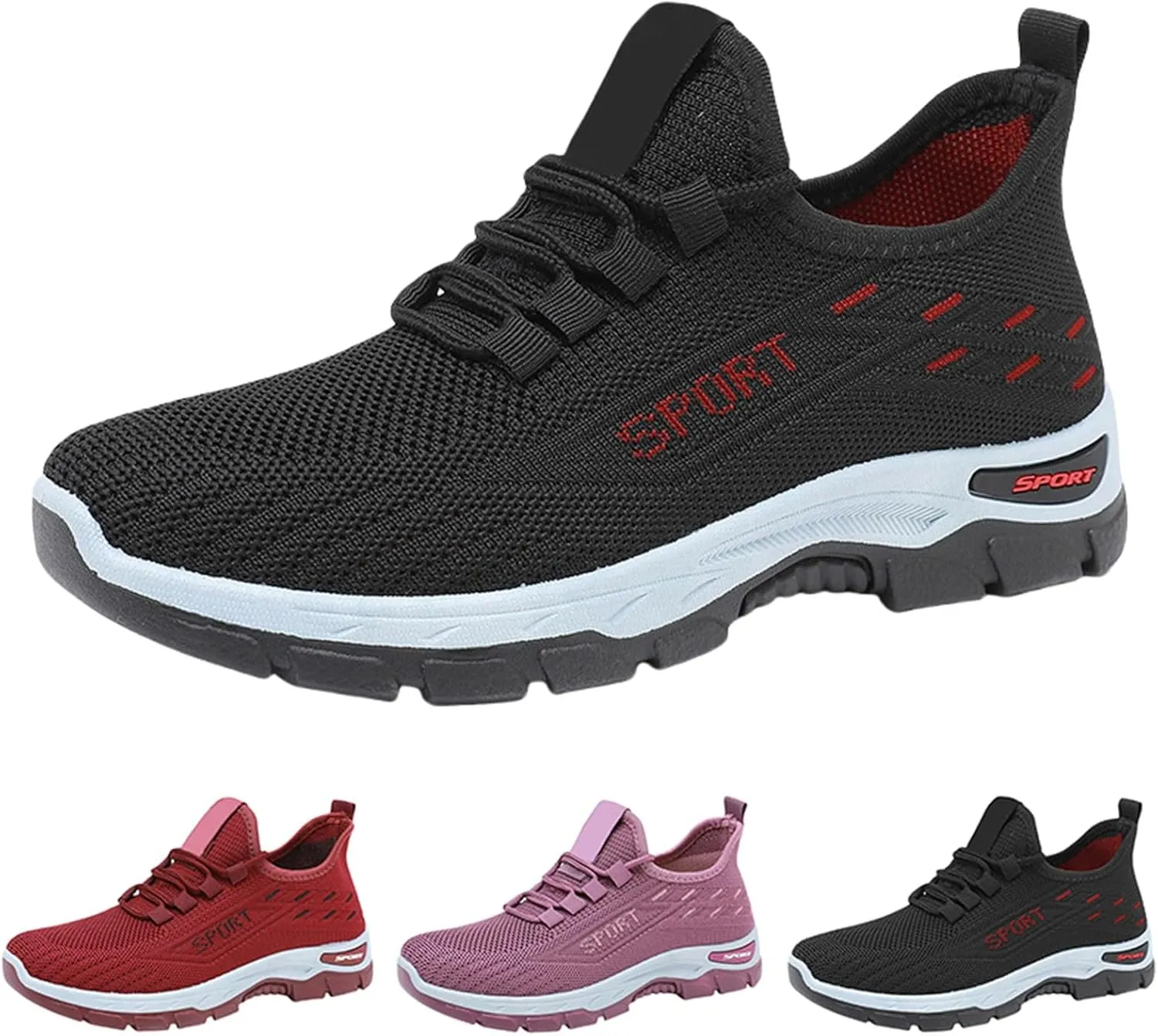 Women Trainers Running Walking Slip on Ladies Gym Comfortable Shoes Jogging Sports Lightweight Breathable Sneakers