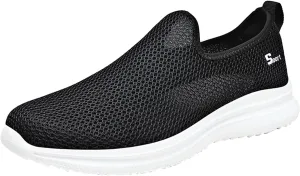 Women's Athletic Walking Shoes Slip On Casual Mesh Womens Tennis Shoes Fashion Black Casual Shoes Women Shoes Sneakers Steel Toe Tennis Shoe White Loafers