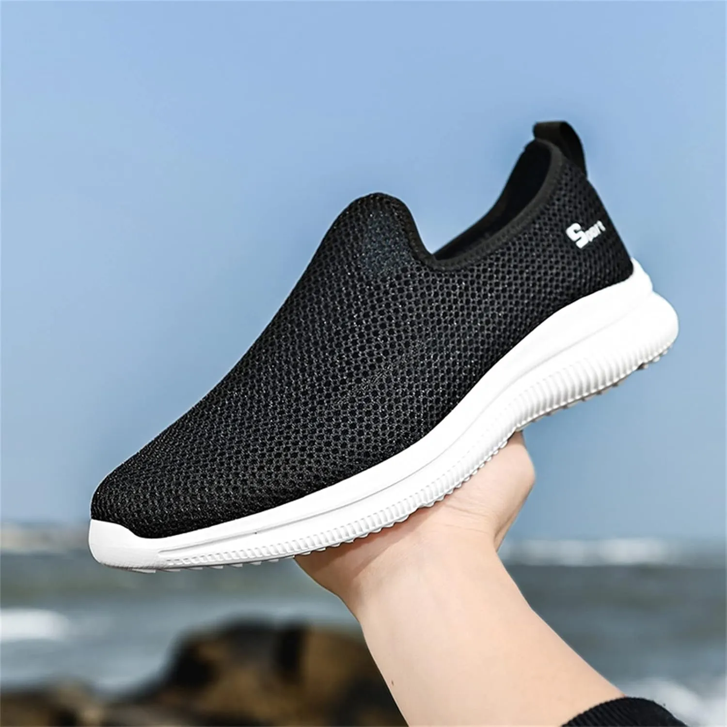 Women's Athletic Walking Shoes Slip On Casual Mesh Womens Tennis Shoes Fashion Black Casual Shoes Women Shoes Sneakers Steel Toe Tennis Shoe White Loafers