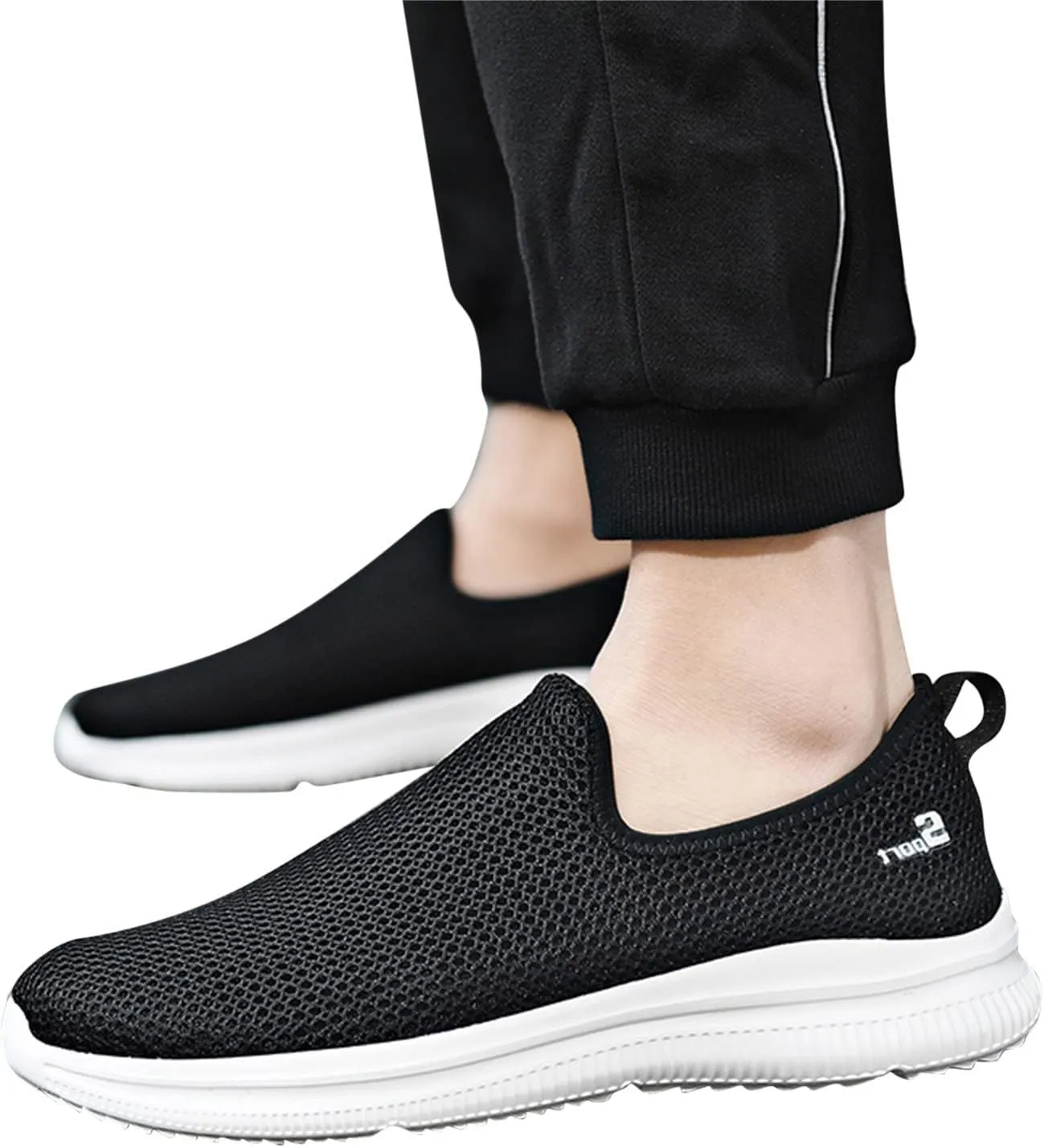 Women's Athletic Walking Shoes Slip On Casual Mesh Womens Tennis Shoes Fashion Black Casual Shoes Women Shoes Sneakers Steel Toe Tennis Shoe White Loafers