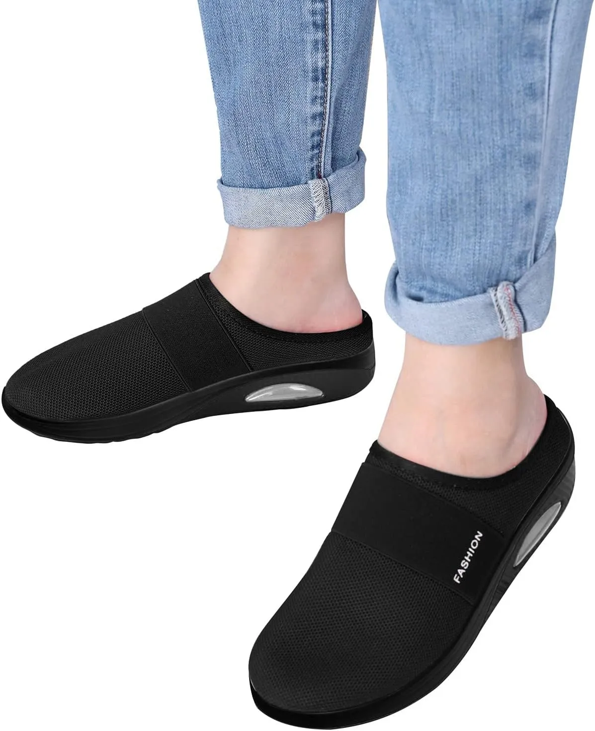 Women's Backless Slip on Mesh Sneakers Shoes Mens Casual Shoes Arch Support Women's Casual Shoes Women Shoes Sneakers White Tennis Shoe Trainers Shoe