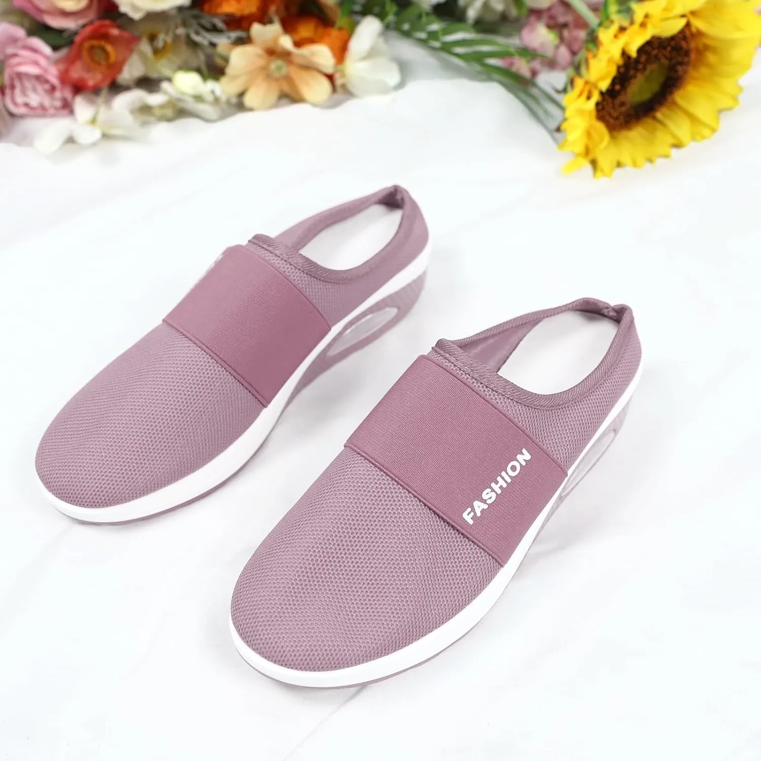 Women's Backless Slip on Mesh Sneakers Shoes Mens Dress Shoes Fashion Casual Slip On Shoes Women's Fashion Sneakers White Tennis Shoe Trainers Shoe
