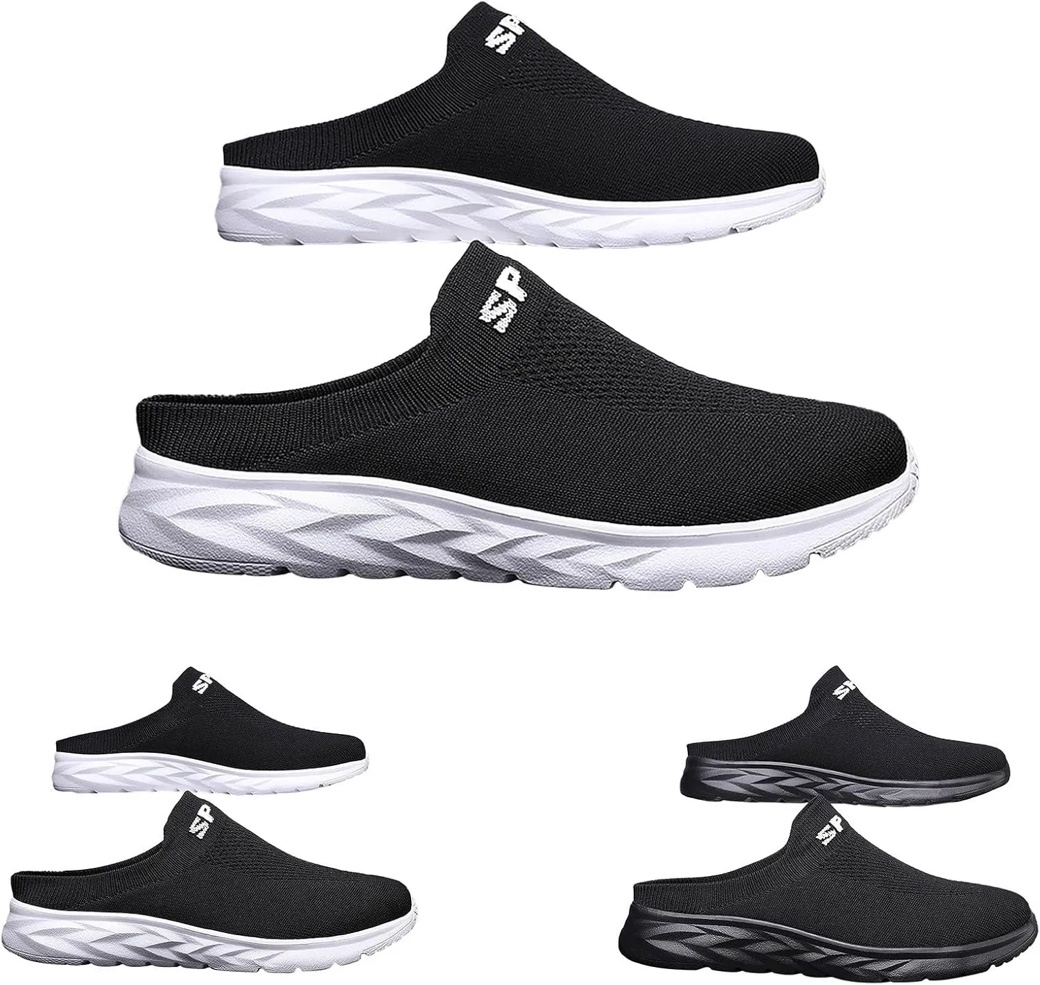 Women's Backless Slip on Mesh Sneakers Shoes Womens Running Shoes Casual Business Casual Shoes Black Platform Sneaker Red Tennis Shoe White Loafers