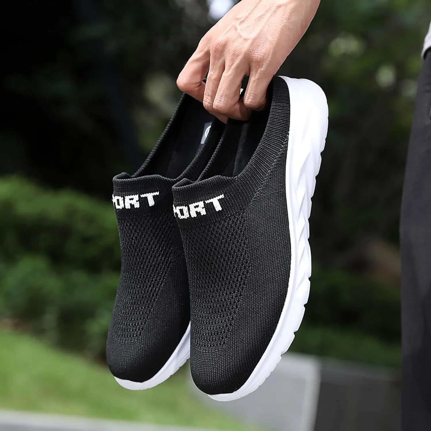 Women's Backless Slip on Mesh Sneakers Shoes Womens Running Shoes Casual Business Casual Shoes Black Platform Sneaker Red Tennis Shoe White Loafers