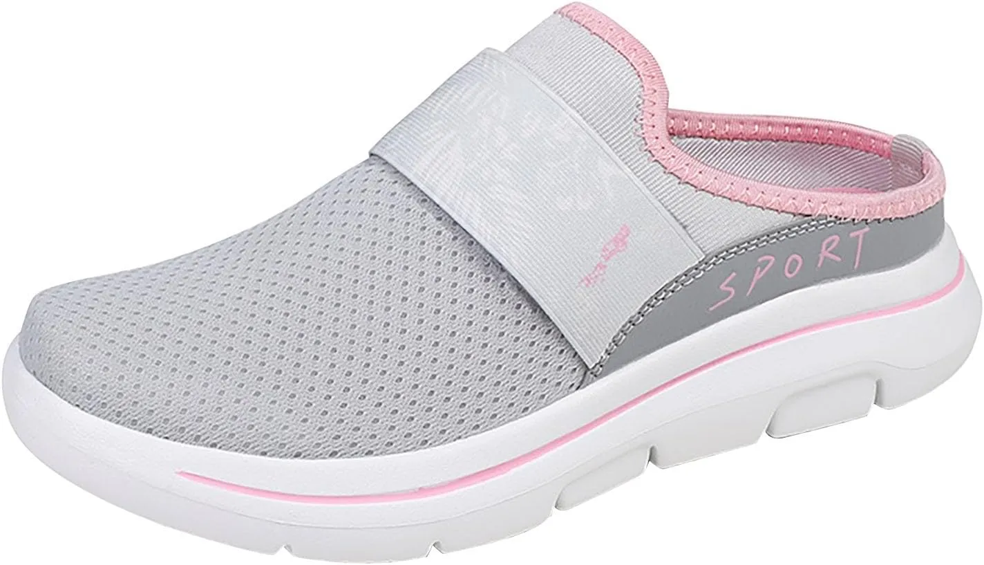 Women's Backless Slip on Mesh Sneakers Shoes Womens Tennis Shoes Arch Support Casual Shoes Trendy Men's Fashion Sneakers Steel Toe Tennis Shoe Loafers Shoe