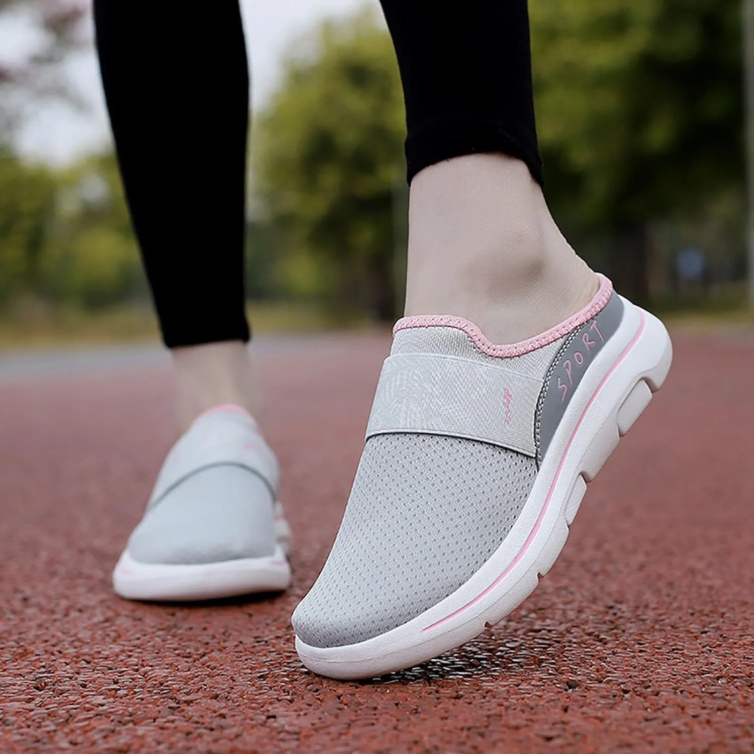 Women's Backless Slip on Mesh Sneakers Shoes Womens Tennis Shoes Arch Support Casual Shoes Trendy Men's Fashion Sneakers Steel Toe Tennis Shoe Loafers Shoe