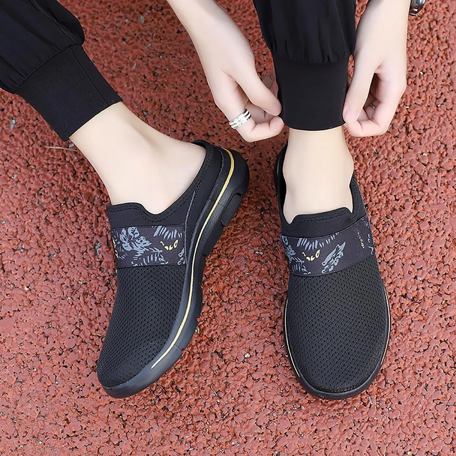 Womens Backless Sneakers Mesh Slip-on Mule Shoes Slip On Shoes Women Arch Support Men Casual Shoes Fashion Sneakers 2025 Waterproof Tennis Shoe Trainers Shoe