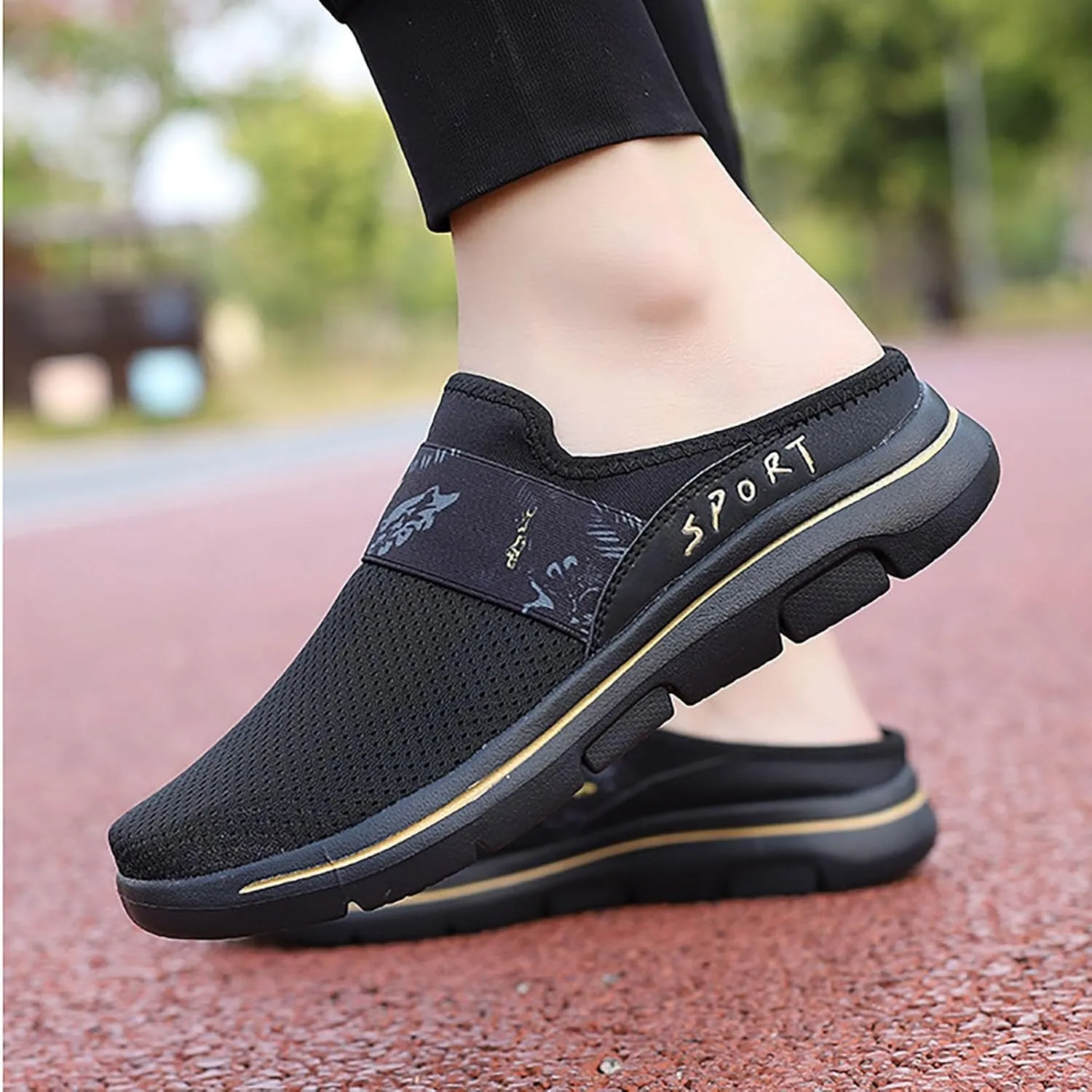 Womens Backless Sneakers Mesh Slip-on Mule Shoes Slip On Shoes Women Arch Support Men Casual Shoes Fashion Sneakers 2025 Waterproof Tennis Shoe Trainers Shoe
