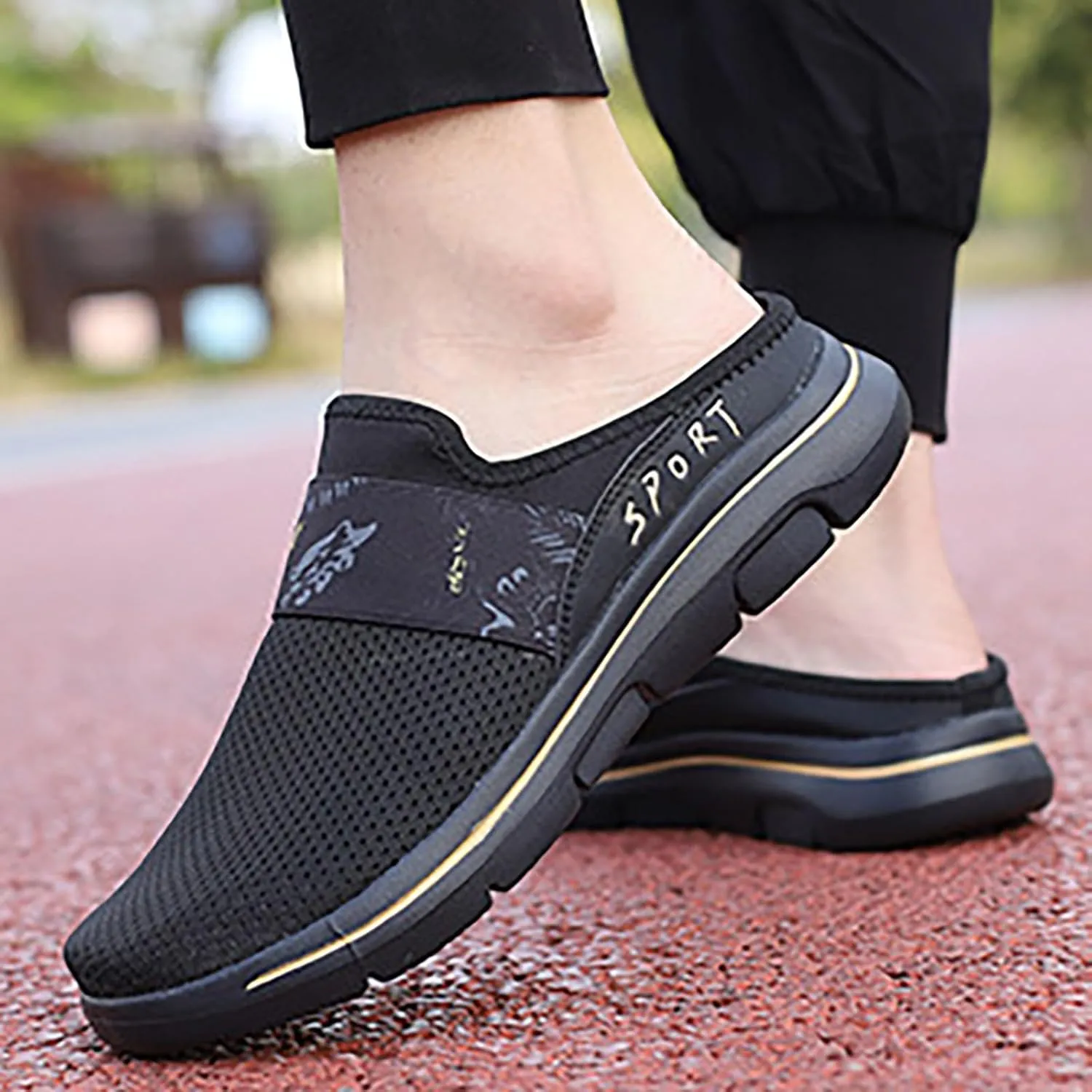 Womens Backless Sneakers Mesh Slip-on Mule Shoes Slip On Shoes Women Arch Support Men Casual Shoes Fashion Sneakers 2025 Waterproof Tennis Shoe Trainers Shoe