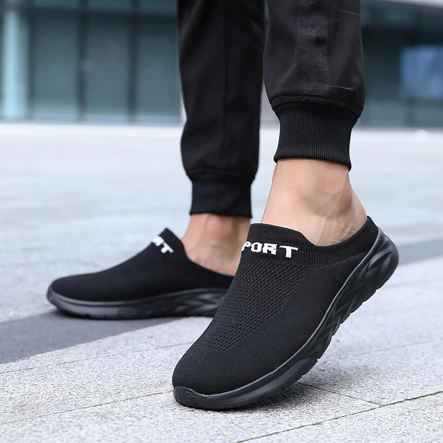 Womens Backless Sneakers Mesh Slip-on Mule Shoes Tennis Shoes Men Fashion Woman Shoes Casual Brown Sneakers Red Tennis Shoe Loafers Casual Slip On