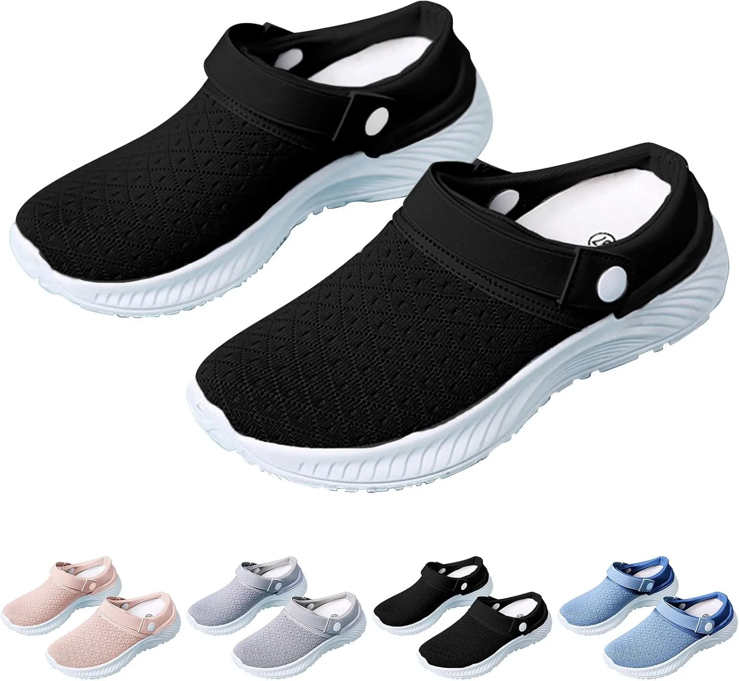 Women's Backless Walking Sneakers Summer Slip-on Walking Shoes Women Fashion Casual Shoes Slip On Walking Sneakers Steel Toe Tennis Shoe Loafers Dress Shoe