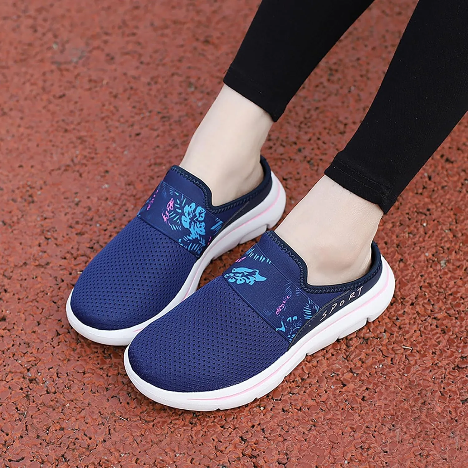Womens Breathable Mesh Walking Mules Sneakers Mens Dress Shoes Arch Support Men Shoes Casual Dress Sneakers Slip On Tennis Shoe Loafers Casual Slip On