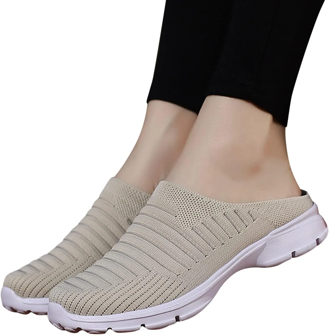 Womens Breathable Mesh Walking Mules Sneakers Tennis Shoes Men Food Service Shoes Dressy Casual Waterproof Sneakers Steel Toe Tennis Shoe Cross Trainer Shoe