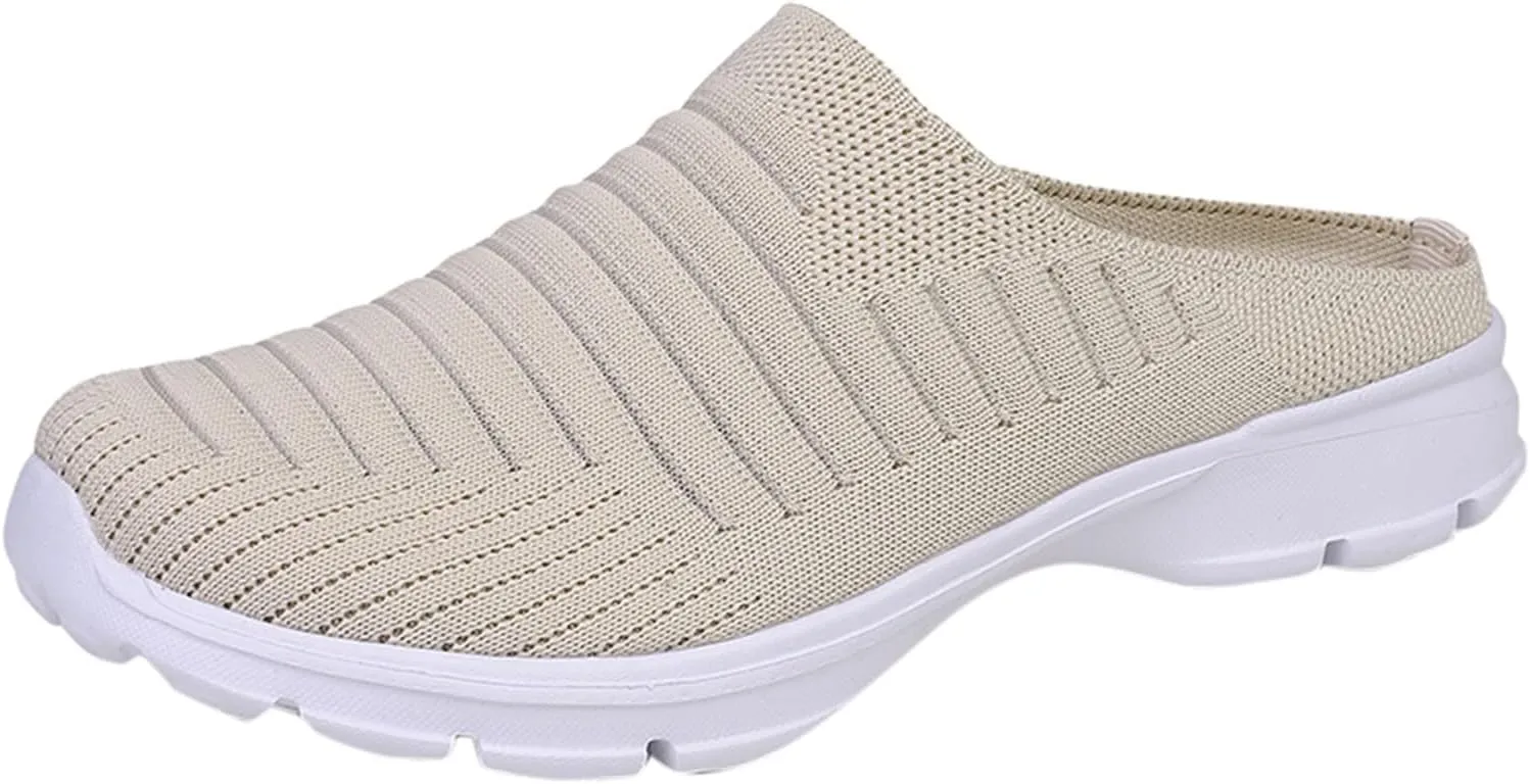 Womens Breathable Mesh Walking Mules Sneakers Tennis Shoes Men Food Service Shoes Dressy Casual Waterproof Sneakers Steel Toe Tennis Shoe Cross Trainer Shoe