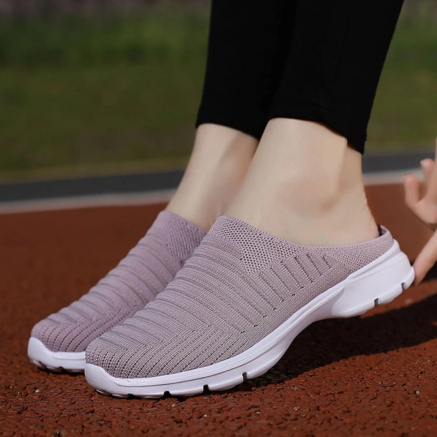 Womens Breathable Mesh Walking Mules Sneakers Tennis Shoes Men Food Service Shoes Dressy Casual Waterproof Sneakers Steel Toe Tennis Shoe Cross Trainer Shoe