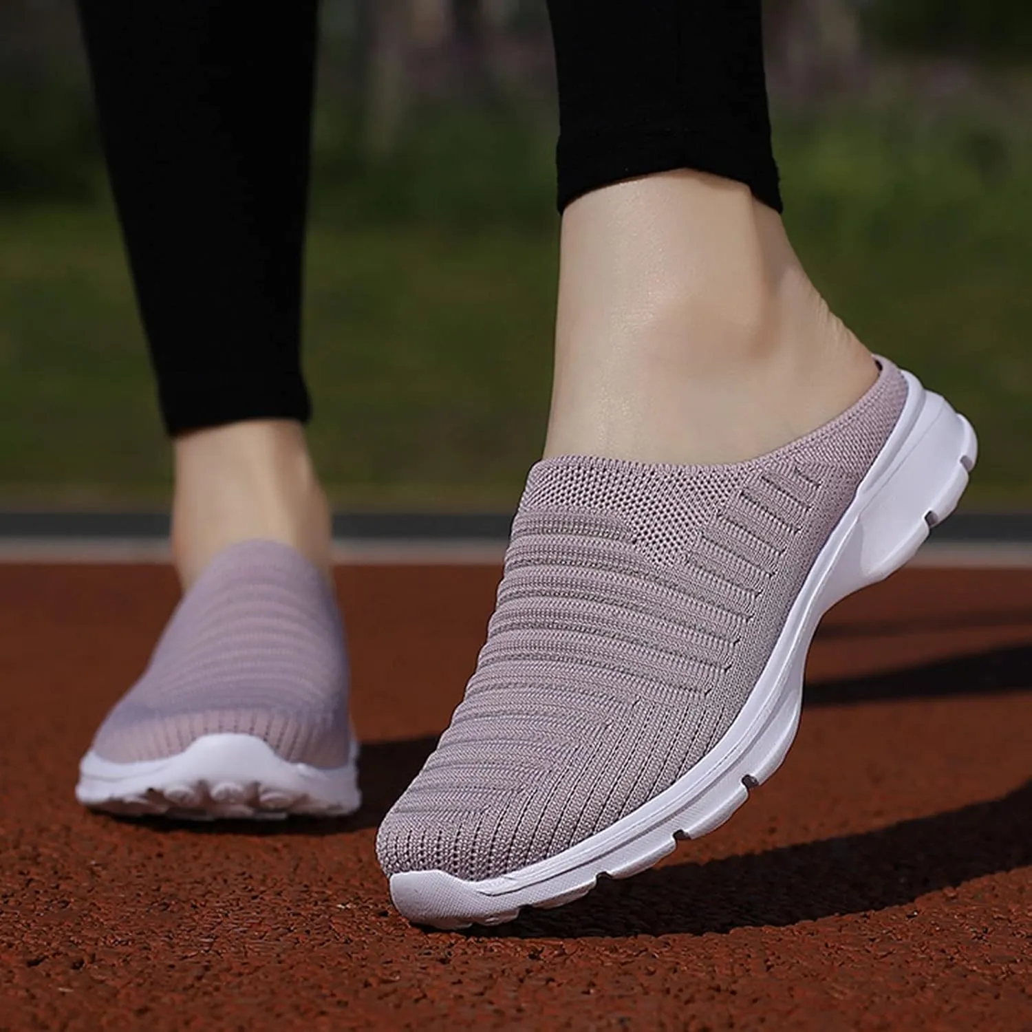 Womens Breathable Mesh Walking Mules Sneakers Tennis Shoes Men Food Service Shoes Dressy Casual Waterproof Sneakers Steel Toe Tennis Shoe Cross Trainer Shoe