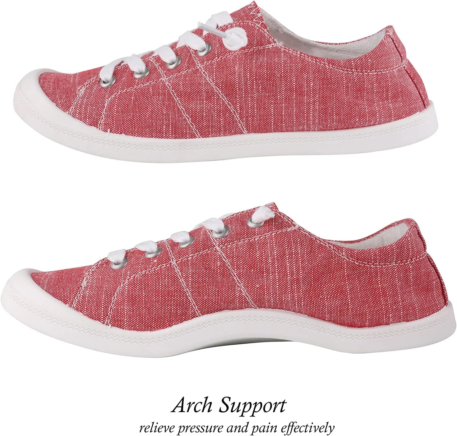 Women's Canvas Sneaker Shoes Low Top Lace Up Fashion Sneakers Casual Slip On Walking Shoes