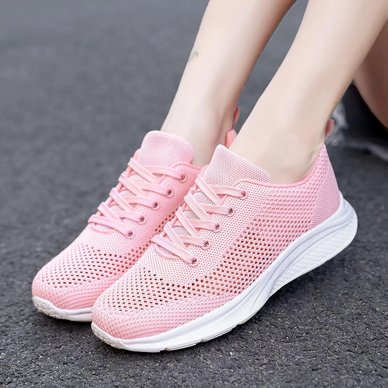 Women's Comfortable Walking Running Tennis Shoes Lace Up Mens Dress Shoes Breathable Women's Shoes Casual Chunky Sneakers Platform Tennis Shoe Trainers Shoe